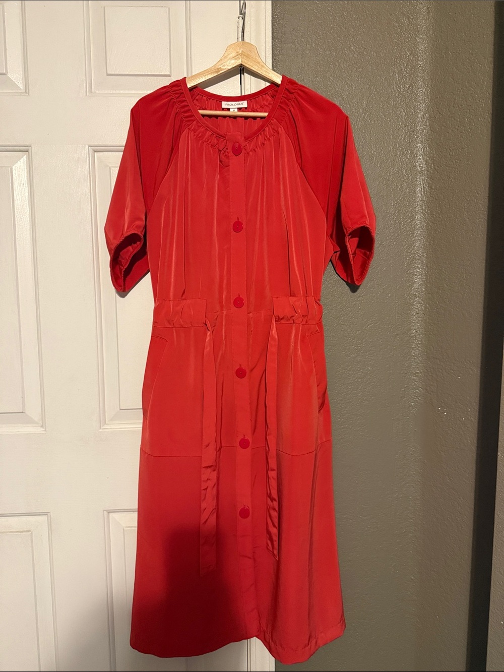 Prologue Coral Button-Front Women’s Dress
